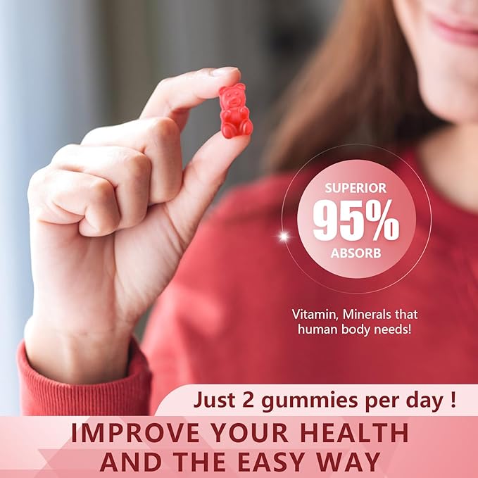 Calcium Magnesium Zinc with Vitamin D3 Supplement, Sugar Free Calcium Gummies for Women Men, High Absorption Zinc Gummies for Bone & Muscle & Immune Health, Vegan Raspberry Flavor - 60 Count