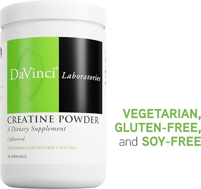 Creatine Powder - Amino Acid Drink Mix Powder for Muscle & Brain Health* - Vegetarian, Gluten-Free & Soy-Free - Unflavored, 90 Servings