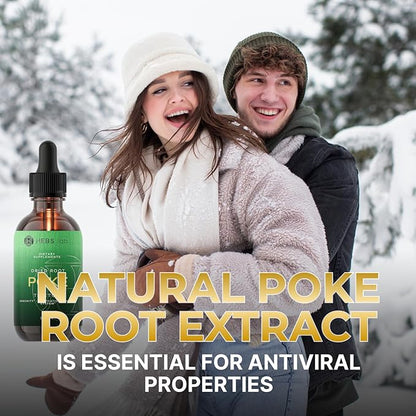 Poke Root Extract – Organic & Pure Lymphatic Drainage Drops - Immune Support Supplements & Detox Formula - Natural Muscle Relaxer & Joint Support for Athletes - Made in the USA - 2 oz