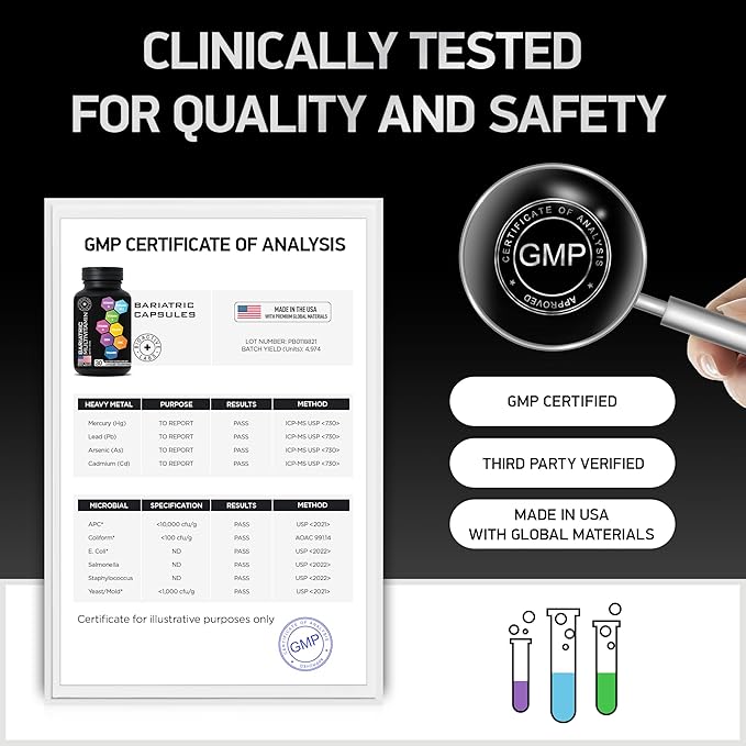 Bariatric Multivitamin with Iron For Women & Men - Post Gastric Bypass Vitamins and Gastric Sleeve Bariatric Iron Vitamin Multivitamins -Non-GMO, Gluten-Free -One a Day, 30 Bariatric Vitamins Capsules