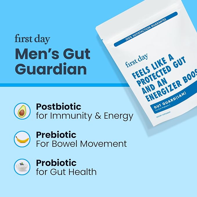 FIRST DAY Mens Tribiotic Gummies – Pre+, Post+, Probiotics & More – 30 Day Supply