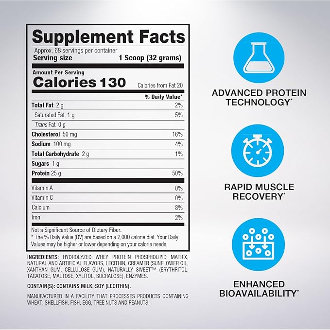 BPI Sports Hydro HD - 100% Hydrolyzed Whey Protein Powder - Muscle Growth, Recovery, 25g of Protein, Low Carb, Low Sugar, Fast Absorbing (68 Servings, Fruity Loopers)