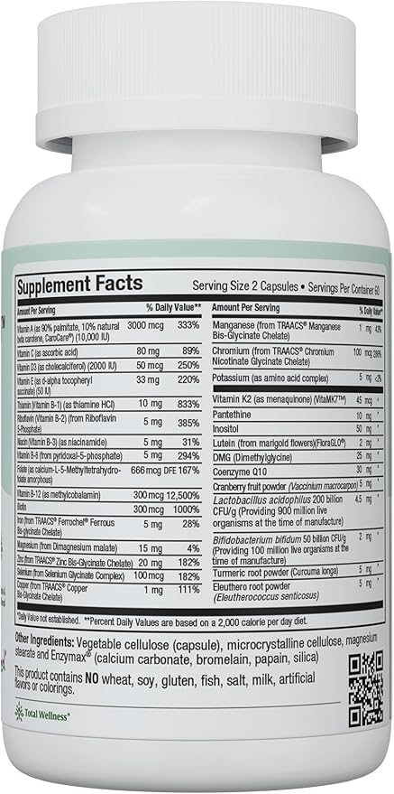 Maxi Health - Multivitamin for Women & Men - Daily Mens & Womens Vitamins with 30 Nutrients Including Iron, Zinc, Probiotics, Immune Support Vitamins & More - Easy to Swallow Maxicaps, 120 Capsules