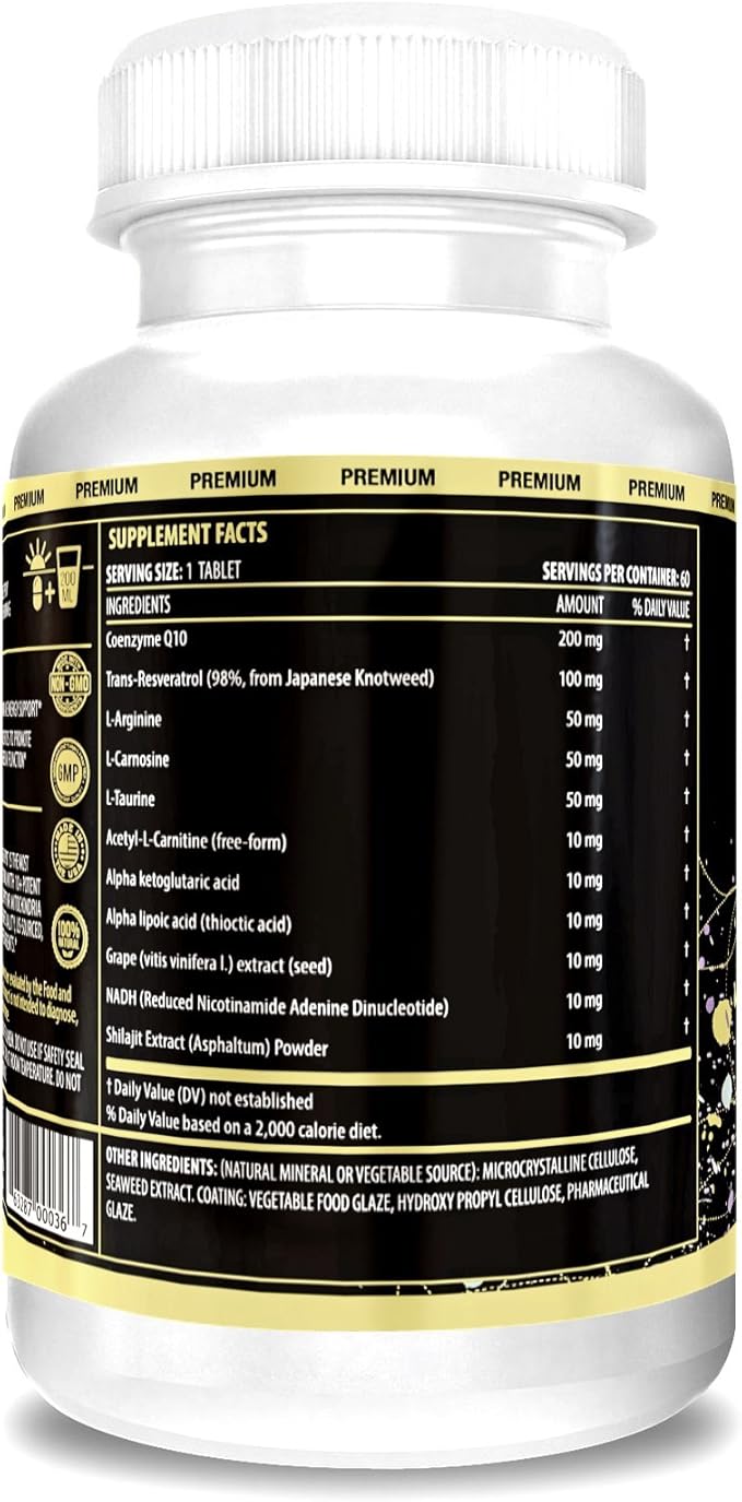 ACTIF Mitochondrial Maximum Support with 10+ Advanced Factors - Non GMO, Fast Acting, Mitochondria and Energy Support, Made in USA, 60 Count
