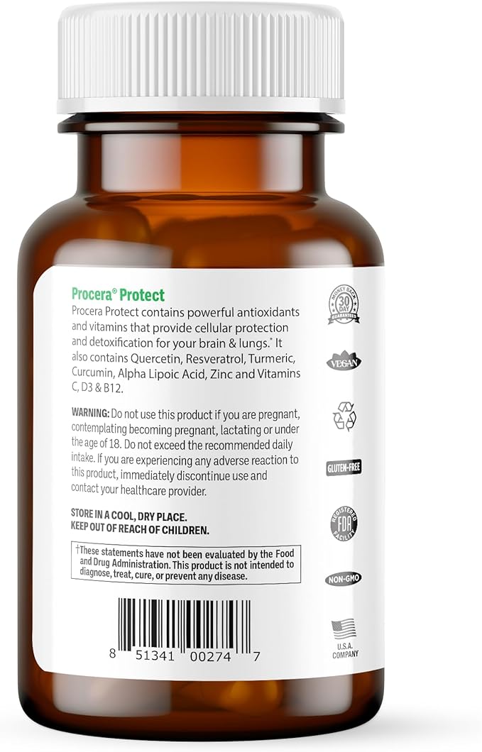 Protect - Detoxify & Protect - Neutralizes Neurotoxic Buildup - Neural Protection - Patented, Clinically Researched Ingredients - Immune & Respiratory Support - Safe & Reliable - 30 Count