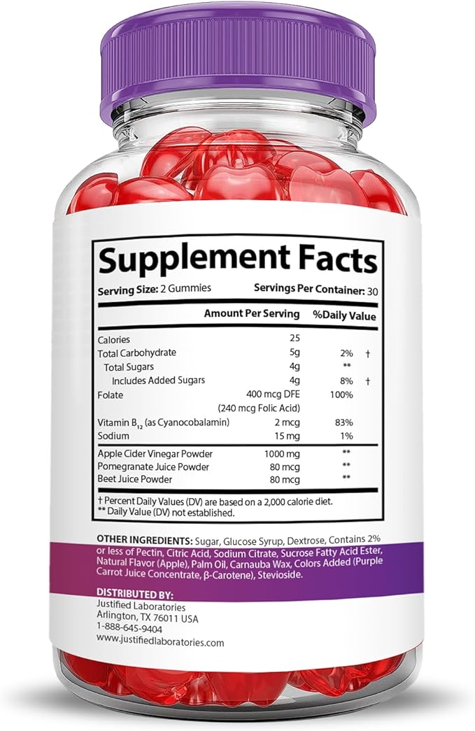 (5 Pack) Pure Slim Keto ACV Gummies Advanced Formula 1000MG PureSlim Keto Gummies Apple Cider Vinegar Formulated with Pomegranate Beet Juice Powder B12 Vegan Non GMO 300 Gummys