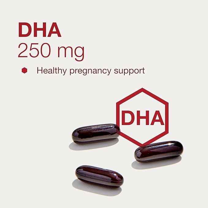Protocol Pre-Natal Multivitamin with DHA - 250 mg DHA - for Pregnancy & Lactation Support* - with DHA, Calcium, Copper, B12 & Vitamin C - Halal & Dairy Free - 90 Softgels