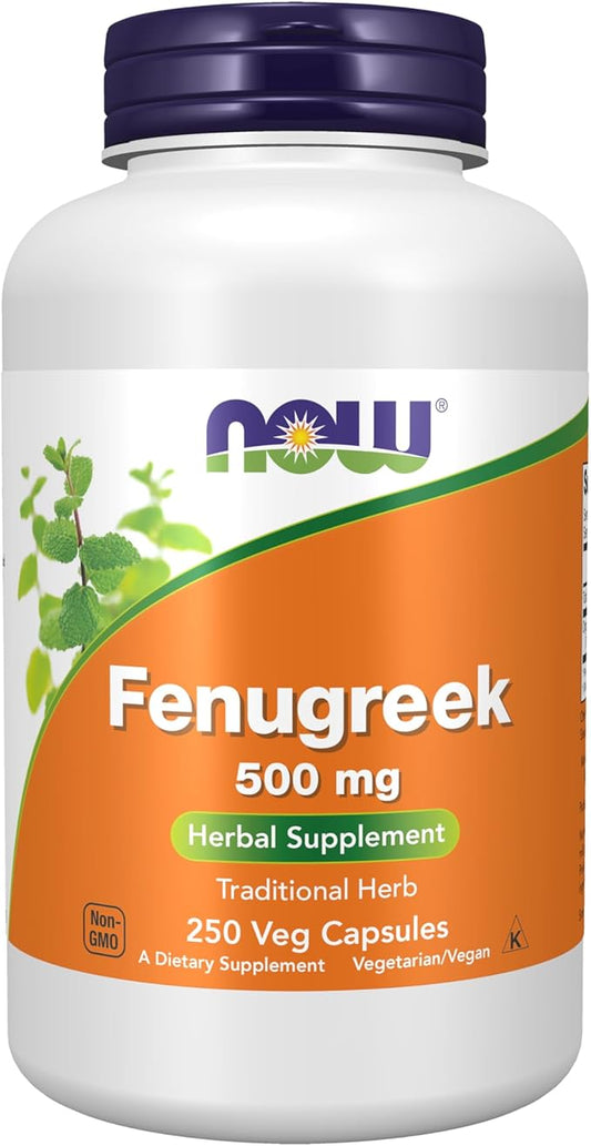 NOW Supplements, Fenugreek (Trigonella foenum-graecum) 500 mg, Herbal Supplement, 250 Veg Capsules