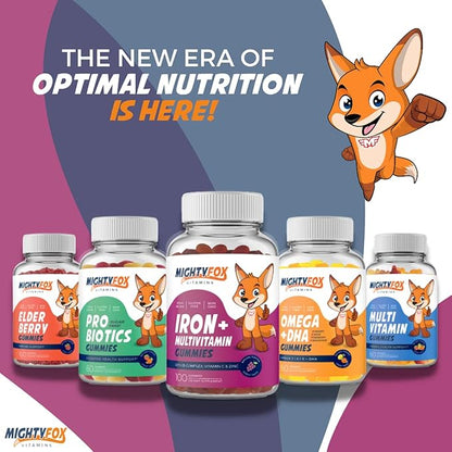 Iron Gummy Vitamins for Kids & Teens – Tapioca Based - Best Tasting - Non-GMO - Gluten Free - Vegan - Chewable Iron Supplement w/Vitamin A, C, B3, B5, B6, B12, Folic Acid, Biotin & Zinc 100ct