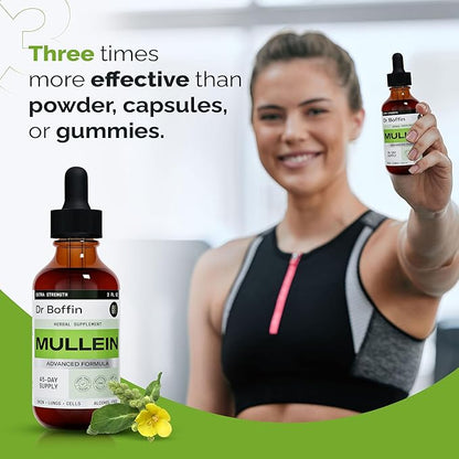 Mullein Leaf Liquid Extract 2 Fl Oz (Pack of 2) - Extra Strenght | Advanced Formula - Natural Supplement Liquid Tincture - Lung Cleanse and Detox - Respiratory Health and Immune Support Drops