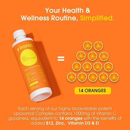 Liposomal Liquid Multivitamin – Vitamin C 1000mg, D3, B12 & Zinc Supplements – High Absorption, Daily Immune Support, 30 Servings, Non-GMO (15.22 fl oz)