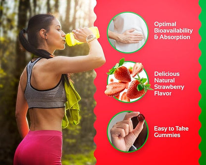 CogniTune Methylfolate Gummies - Easy to Take High Potency L-Methylfolate, Folate Supplement for Brain, Heart Health & Immunity, Delicious Strawberry Flavor, Non-GMO, Vegan, Gluten-Free