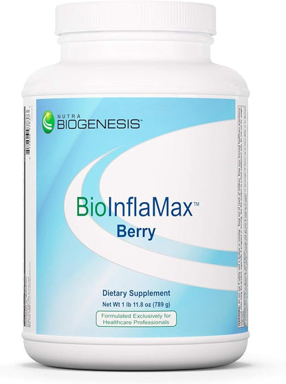 Nutra Biogenesis - BioInflaMax Berry Powder - Pea, Chlorella & Rice Protein Plus Multivitamin/Minerals, White Willow Bark & Proteolytic Enzymes - Gluten Free - 1.7 Pounds