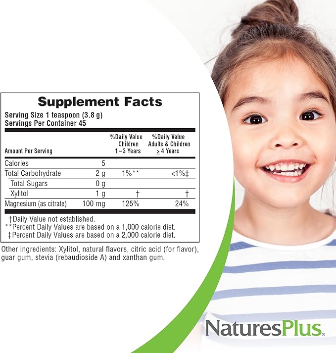 NaturesPlus Animal Parade MagKidz, Cherry Flavor - 0.38 lb - Children's Magnesium Powder Supplement - Bone & Muscle Health Support - Gluten Free, Sugar Free - 45 Servings