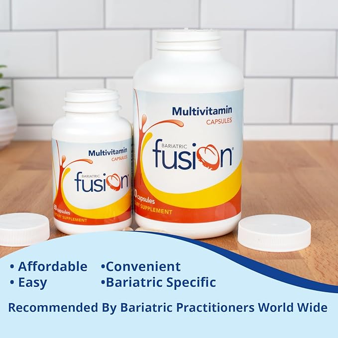 Bariatric Fusion Bariatric Multivitamin Capsules Without Iron for Post Bariatric Surgery Patients Including Gastric Bypass and Sleeve Gastrectomy, 2 Capsules Daily, 1 Year Supply
