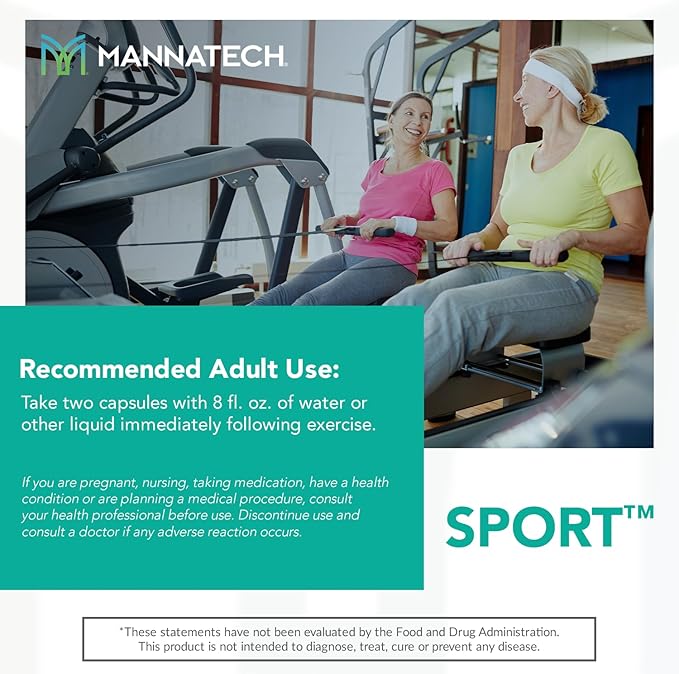Mannatech Sport Supports Energy, Production & Recovery. During & After Workout Vitamins Formulated with Boron, Chromium & Natural Herbs 60 Capsules