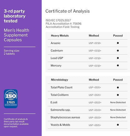 Nitric Oxide Supplements for Men - Black Maca Root, L-Arginine, Tongkat Ali Longjack, Ginseng, Tribulus Terrestris, Muira Puama - Mens Supplement, Male Health, Stamina Booster - 60 capsules