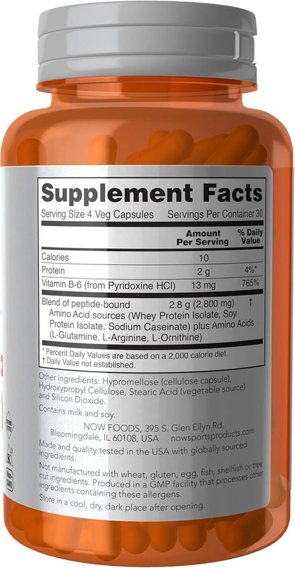 NOW Sports Nutrition, Amino CompleteTM with Vitamin B-6, 120 Count