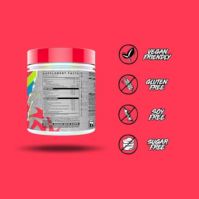 GHOST Legend V4 Pre-Workout Powder, Blue Raspberry - 30 Servings – Pre-Workout for Men & Women with Choline, L-Citrulline, & Beta Alanine for Energy & Focus