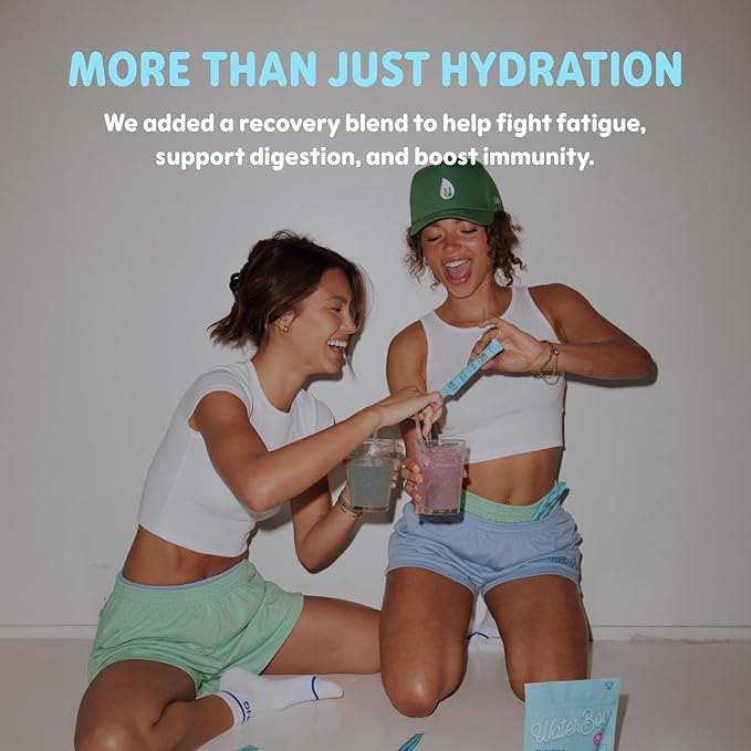 Waterboy Weekend Recovery | 3,200mg Electrolyte Powder Packets | Ginger + L-Theanine + Vitamins | No Sugar, All Natural, Gluten Free | 24 Drink Stick Mixes (Fruit Punch)