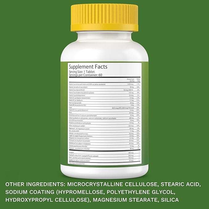 Noor Vitamins Halal Vitamins, Daily Multivitamin, Halal Vitamin for Women and Men, 30 Vitamins & Minerals, A, B12, C, Iron, Zinc to support general health, Non-GMO, Halal Multivitamin (2 Month Supply)