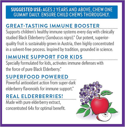New Chapter Elderberry Gummies for Kids 2+, USDA Organic,64x Concentrated Pure Elderberry for Immune Support,Great Tasting Whole-Food Gummies, Vegan & Non-GMO, 30 ct