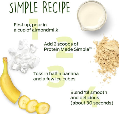 Vega Protein Made Simple, Dark Chocolate - Stevia Free Vegan Protein Powder, Plant Based, Healthy, Gluten Free, Pea Protein for Women and Men, 9.6 oz (Packaging May Vary)