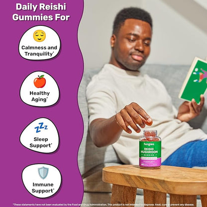 Fungies Mushroom Gummy 3-Pack Bundle, Lion's Mane, Cordyceps & Reishi Gummies for Adults - Mushroom Gummies Supports Brain Health, Gut Health, Energy & Daily Wellness - 180 Servings