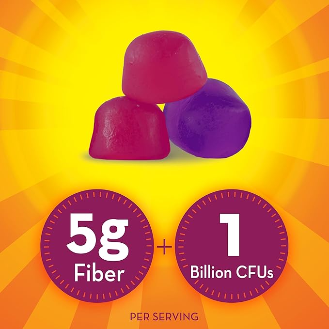 Metamucil Fiber Supplement Gummies with Probiotics for Bloating Relief, No Sugar Added Strawberry Kiwi BlackBerry Flavors, 5g Prebiotic Plant Based Fiber Blend, 90 Count