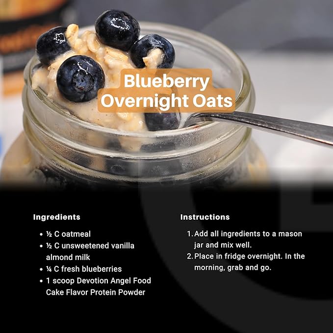 Devotion Nutrition Protein Powder Blend | Gluten Free, Keto Friendly, No Added Sugars | 1g MCT | 20g Whey & Micellar Protein | 2lb Tub (Angel Food Cake)