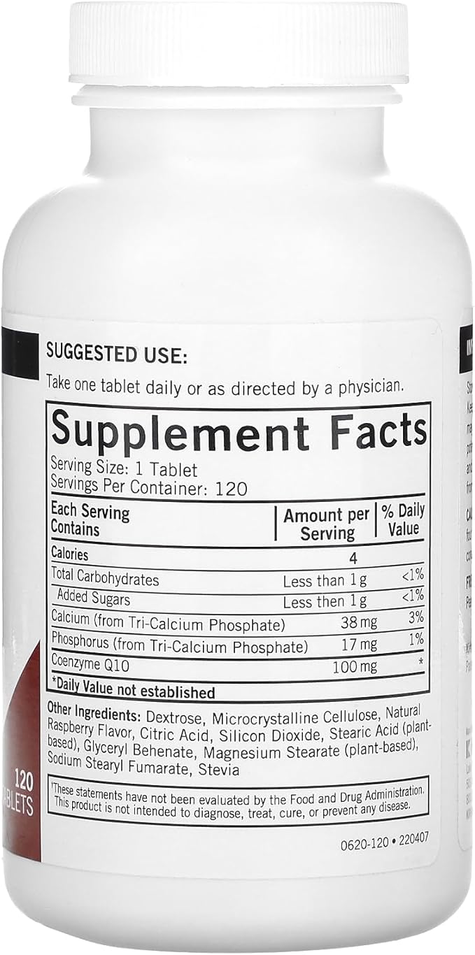 Kirkman Coenzyme Q10 100 mg Chewable Tablets (with Stevia) | 120 Chewable Tablets