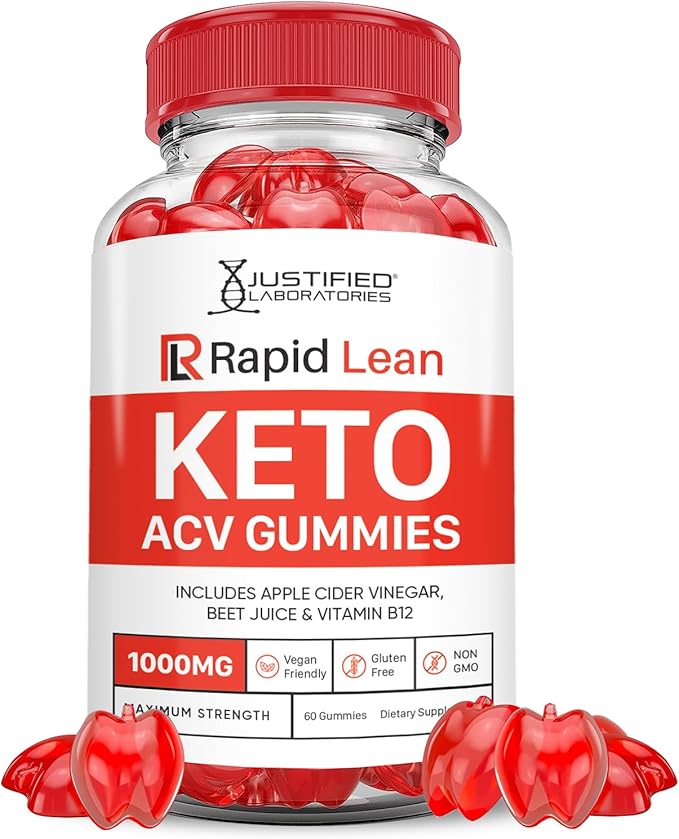 Rapid Lean Keto ACV Gummies Advanced Formula 1000MG Rapid Lean Keto Gummies Apple Cider Vinegar Formulated with Pomegranate Beet Juice Powder B12 Vegan Non GMO 60 Gummys