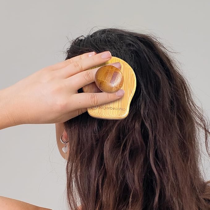 Sugarbear Hair Vitamin Gummy 6 Month Supply Extra Strength Biotin 6000mcg + Bamboo Scalp Massager Growth for Men & Women, Vegan Vitamin B12, Inositol, Elderberry, Certified Kosher, Halal, Cruelty-Free