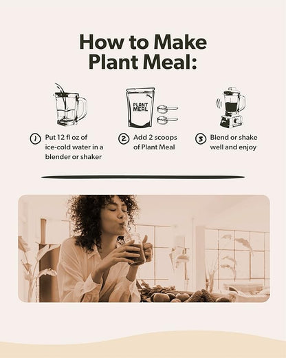 Plant Meal Replacement Shake - Vanilla - 25g of Plant Based Vegan Protein Powder, 76+ Organic Superfoods, Vitamins & Minerals, Mushrooms, Super Greens, Digestive Enzymes & Probiotics - 1 Serving