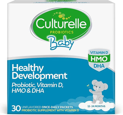 Culturelle Baby Healthy Development Probiotic, Vitamin D,HMO & DHA Packets, Helps Promote a Healthy Immune System&Digestive System* in Babies & Kids Ages 1+,Gluten Free & Non-GMO, 30 Count (Pack of 1)