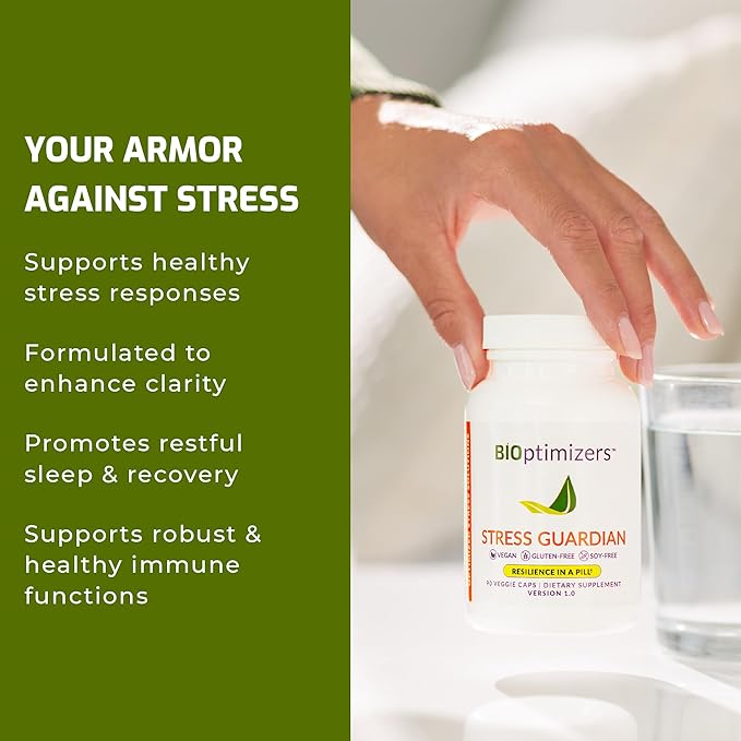 BiOptimizers Stress Guardian – Stress Relief Capsule – Rest Support Management - 90 Capsules