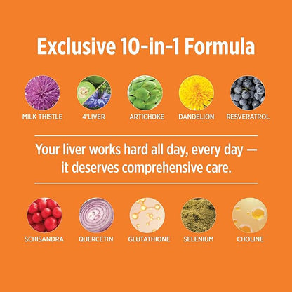 DOCTORS' PREFERRED Liver+ Revive & Restore 10-in-1 Formula with Clinically Validated 4’Liver and Milk Thistle | 60 Capsules