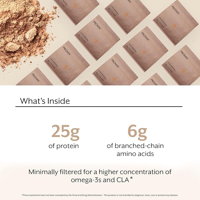 Promix Whey Protein Powder, Raw Chocolate - 2.5lb Bulk - Grass-Fed & 100% All Natural - ­Post Workout Fitness & Nutrition Shakes, Smoothies, Baking & Cooking Recipes - Gluten-Free & Keto-Friendly