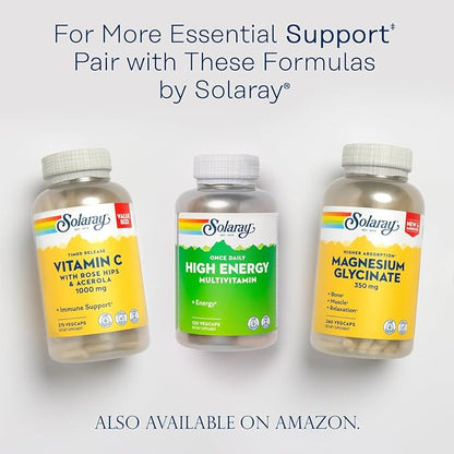 SOLARAY High Energy Multivitamin | Once Daily, Timed-Release Formula | Whole Food & Herb Base | Non-GMO