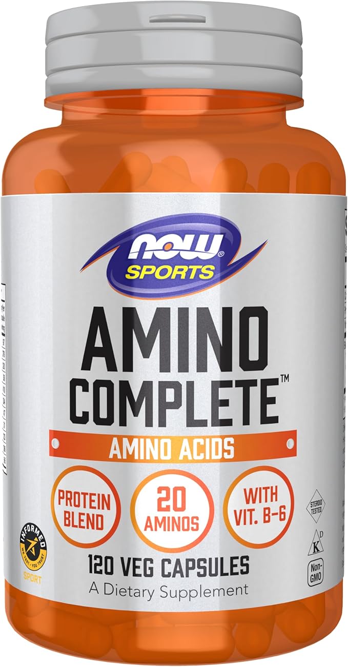 NOW Sports Nutrition, Amino CompleteTM with Vitamin B-6, 120 Count