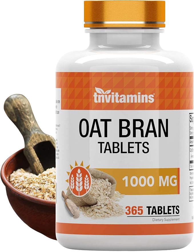 Oat Bran Tablets | 365 Tablets x 1,000 MG per Tablet | Oat Fiber Tablets | Soluble & Dietary Fiber Supplement | May Support Digestive Health