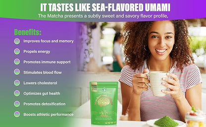 Mushroomtropics Matcha Mush Delight Mushroom Coffee Alternative, 2,800mg Adaptogenic Mushroom Blend and Fiber per Serving. for Better Energy, Bloating Relief, Mental Clarity and Immunity 30 Servings