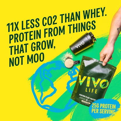 Vivo life Perform Plant Protein Powder - Salted Maca Caramel, Vegan, 7 Servings - 266g / 9.38oz, BCAA Pea & Hemp Blend