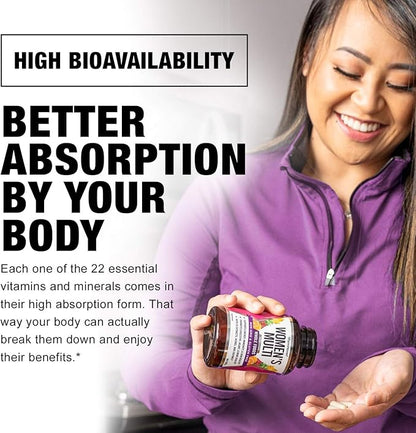 FarmHaven Multivitamin for Women | 22 Essential Nutrients, Fruits & Veggies Womens Multivitamin | Whole Food Multivitamin Boosts Energy, Immune, Heart Health | Womens Daily Vitamins - 90 Capsules