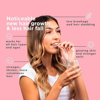 HairAnew Hair Growth Vitamins for Thicker Stronger Hair | Works for Women & Men All Hair Types | 11 Hair Vitamins & Ingredients | 5000mcg Biotin | Vegan | Independently Tested | 60 Capsules (6)