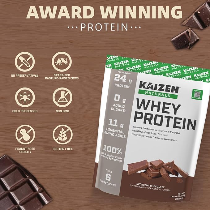 Whey Protein. Grass-fed Whey, Lactose Free, Gluten Free, Non-GMO, No Artificial Ingredients, 5.7g BCAA, 2.7g Leucine, EAA 11.9, Locally Sourced/Minimal Ingredients, 22 Servings, 1.5lb