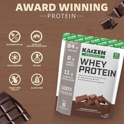 Whey Protein. Grass-fed Whey, Lactose Free, Gluten Free, Non-GMO, No Artificial Ingredients, 5.7g BCAA, 2.7g Leucine, EAA 11.9, Locally Sourced/Minimal Ingredients, 22 Servings, 1.5lb