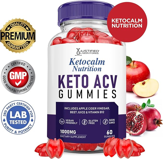 (3 Pack) Ketocalm Nutrition Keto ACV Gummies Advanced Formula 1000MG Keto Calm Nutrition Keto Gummies Apple Cider Vinegar Formulated with Pomegranate Beet Juice Powder B12 Vegan Non GMO 180 Gummys