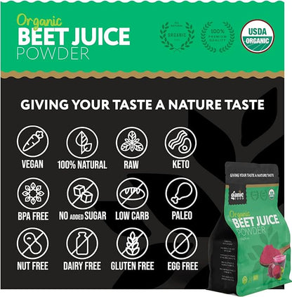 Organic Beet Root Juice Powder, 16 Ounces