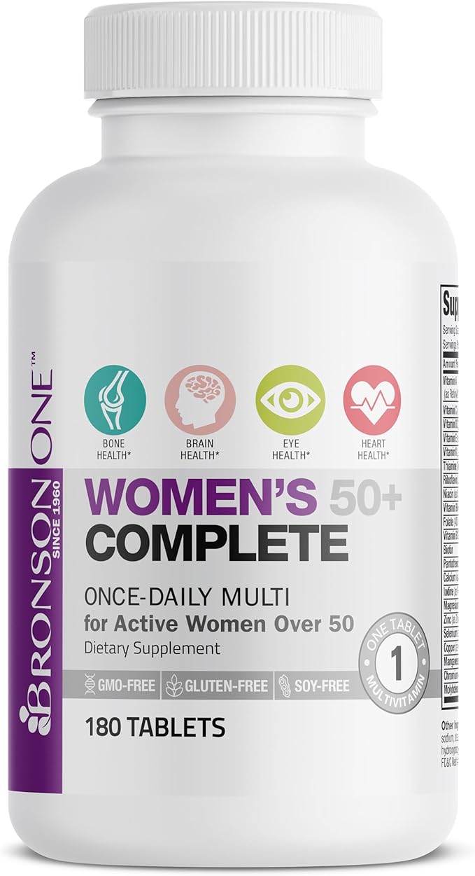 Bronson ONE Daily Women’s 50+ Complete Multivitamin Multimineral, 180 Tablets